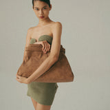 l’erreur f Tote Deer antler brown bag- Large