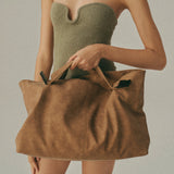 l’erreur f Tote Deer antler brown bag- Large